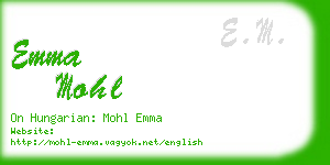 emma mohl business card